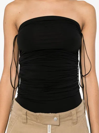 Wolford Fatal Draping Jersey Bodysuit In Black