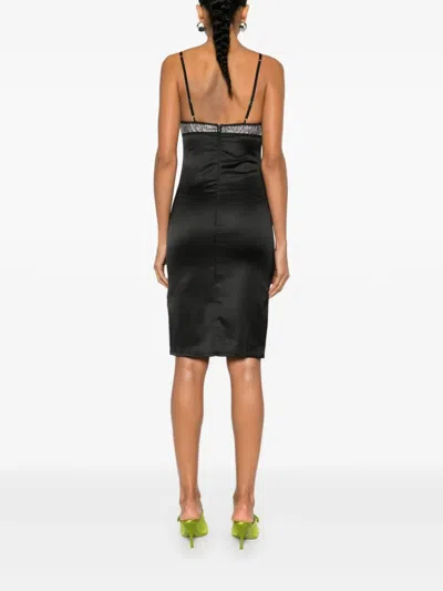 Oseree Oséree Black Stretch Satin Dress