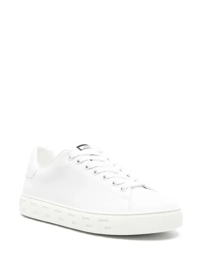 Versace Leather Sneakers With La Greca Motif