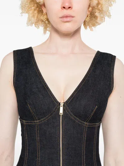 Self-portrait Self Portrait Women Indigo Denim Mini Dress In Black