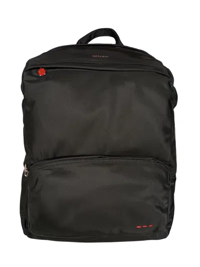 Kiton Backpack With Adjustable Straps And Front Pocket In Black