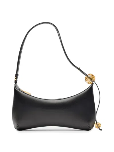 Jacquemus Le Bisou Perle Smooth Leather Bag In Black