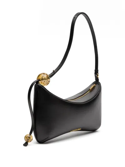 Jacquemus Le Bisou Perle Smooth Leather Bag In Black