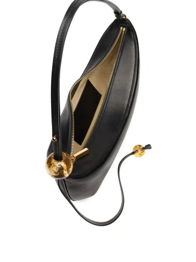 Jacquemus Le Bisou Perle Smooth Leather Bag In Black