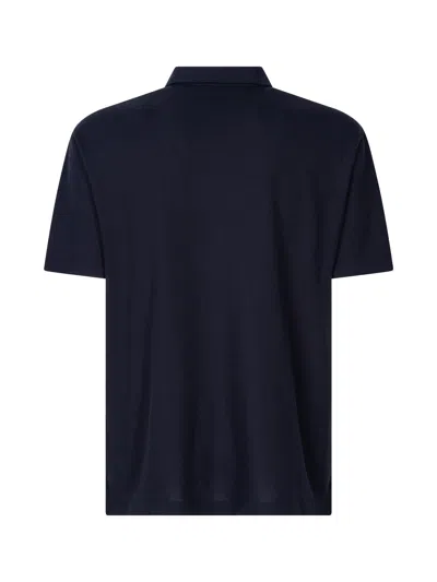 Bottega Veneta Chine Cotton Piquet Polo In Blue