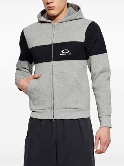 Balenciaga Gray/black Loop Sports Icon Sweatshirt In Gray