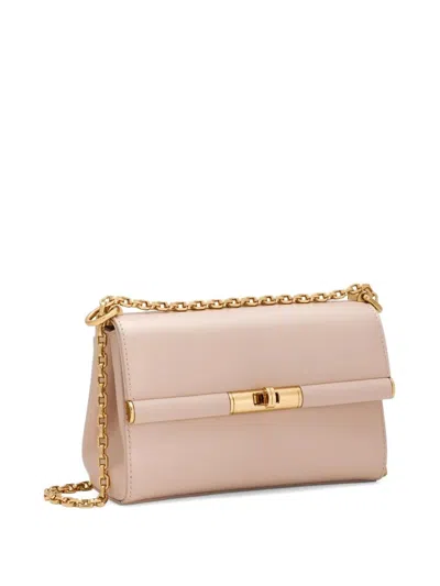 Dolce & Gabbana Small Marlene Satin Shoulder Bag In Dark Beige