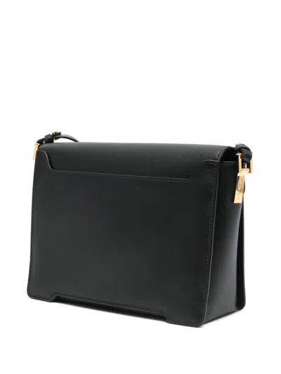 Marni Sleek Rectangular Black Crossbody Bag With Gold-tone Metal Closure In Black