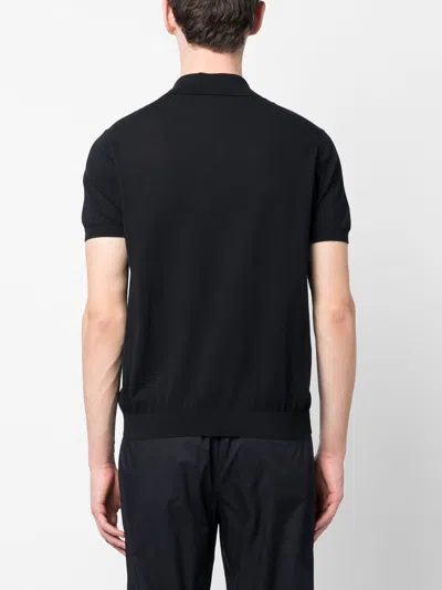 Malo Fine-knit Cotton Polo Shirt In Blau
