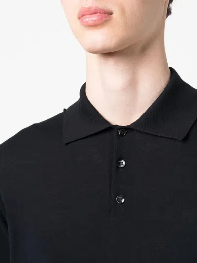 Malo Fine-knit Cotton Polo Shirt In Blau
