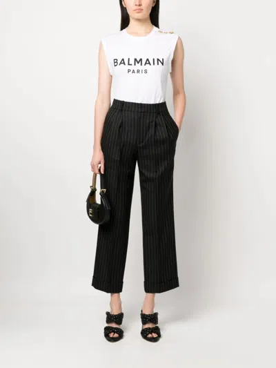 Balmain White T-shirt In Multi