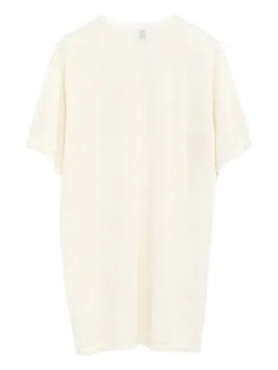 Totême Toteme Monogram Embroidered Curved T Shirt In White