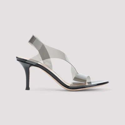 Gianvito Rossi Pvc Metropolis Sandals Transparent Straps In Black