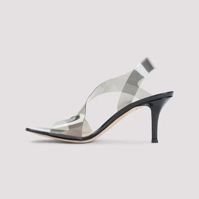 Gianvito Rossi Pvc Metropolis Sandals Transparent Straps In Black