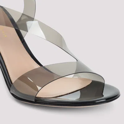 Gianvito Rossi Pvc Metropolis Sandals Transparent Straps In Black