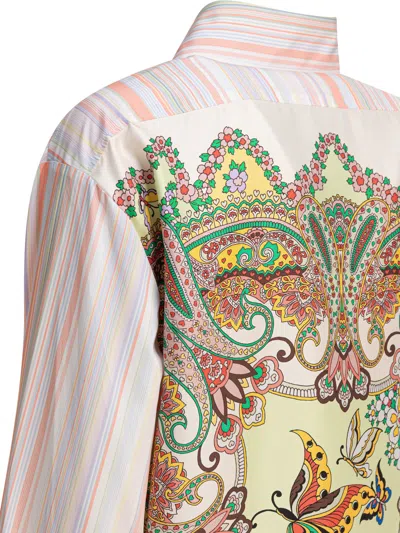 Etro Striped Shirt With Print On The Back In Multi