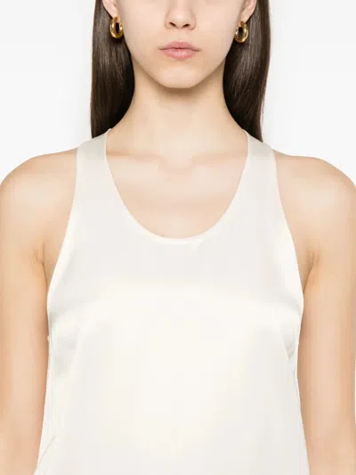 Totême Raffia-effect Knit Dress Beige In White