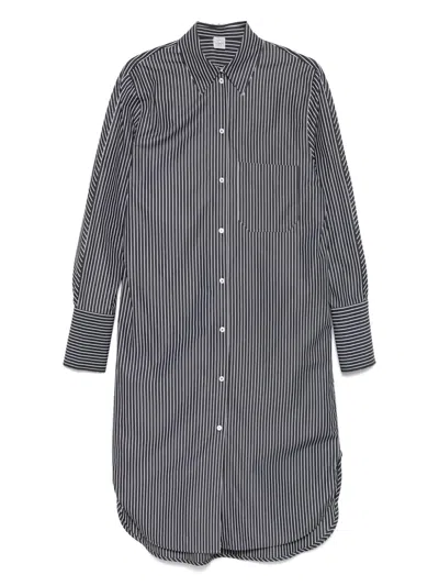 Totême Toteme Women Striped Kimono-sleeve Shirtdress In Gray