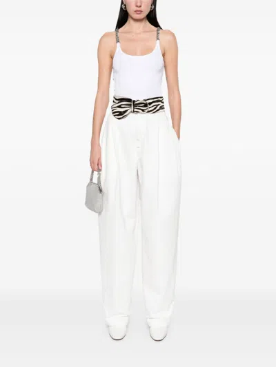 Stella Mccartney White Tank Top With Chain Straps In White