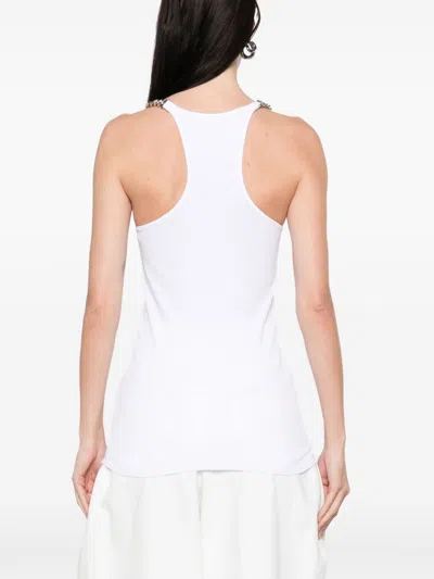 Stella Mccartney White Tank Top With Chain Straps In White