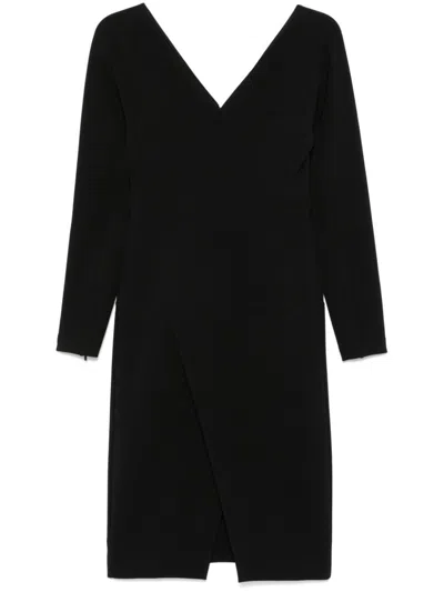 Fendi Long Sleeve Midi Dress In Black