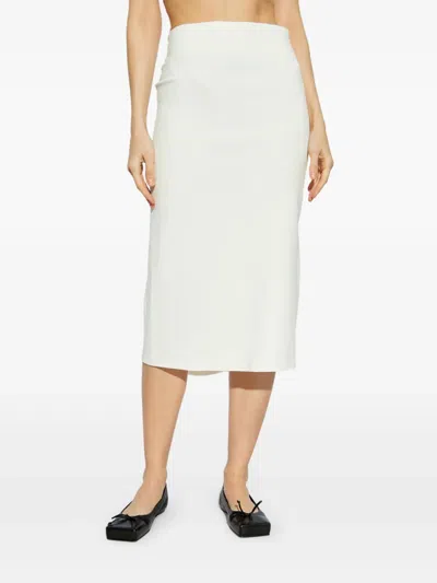 Jacquemus Draped Midi Skirt High Waist In White