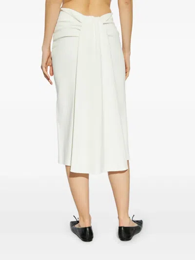 Jacquemus Draped Midi Skirt High Waist In White