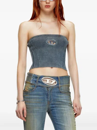 Diesel Rib-knit Tube Top With Oval D