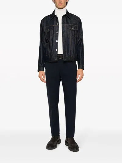 Malo Shaved Cyclist Turtleneck Knit Sweater In White