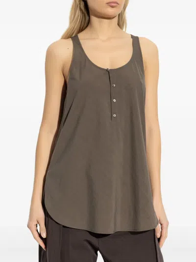 Lemaire Wide-neck Top In Brown