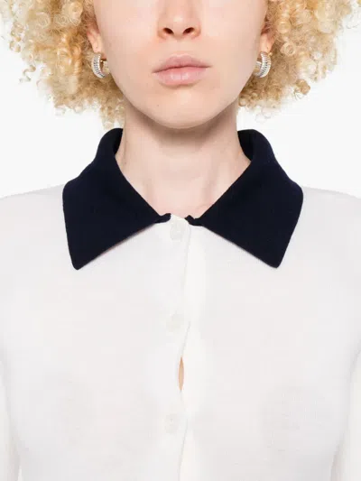 Self-portrait Wool Cardigan With Contrast Collar