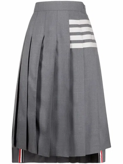 Thom Browne Pleated Skirt In Grey