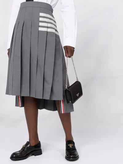 Thom Browne Pleated Skirt In Grey