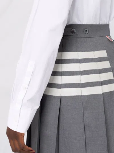 Thom Browne Pleated Skirt In Grey