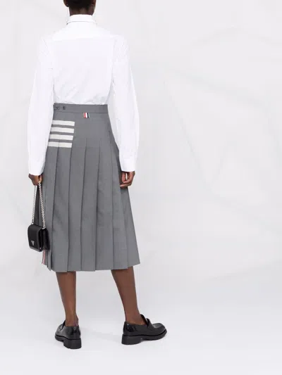 Thom Browne Pleated Skirt In Grey