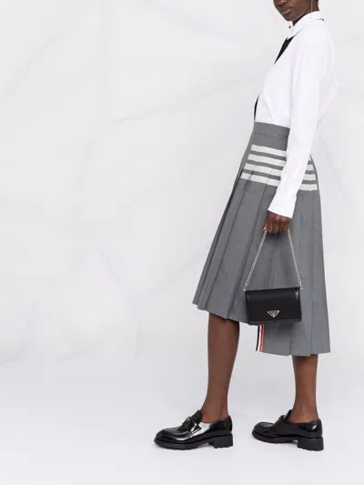 Thom Browne Pleated Skirt In Grey