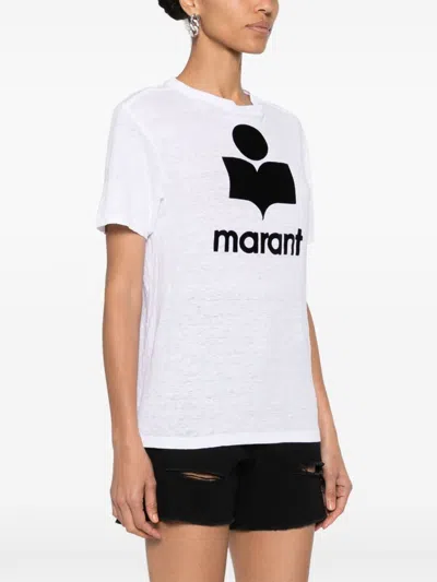 Isabel Marant Étoile Isabel Marant Etoile Zewel T Shirt With Flocked Logo In White