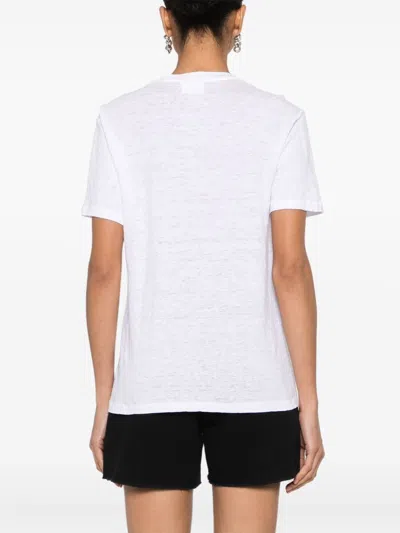 Isabel Marant Étoile Isabel Marant Etoile Zewel T Shirt With Flocked Logo In White