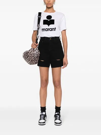 Isabel Marant Étoile Isabel Marant Etoile Zewel T Shirt With Flocked Logo In White