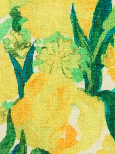 La Doublej Swing Lemon-print Shift Mini Dress In Yellow