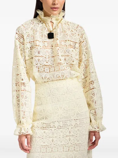 La Doublej Ruffled Blouse In White
