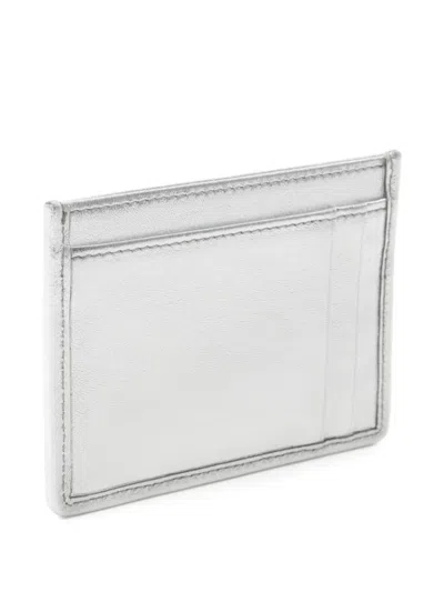 Pre-owned Miu Miu 2020s Leather Cardholder In Silver