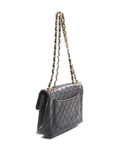 Pre-owned Chanel 1994-1996 Quilted Leather Shoulder Bag In Black