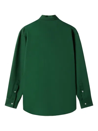 La Doublej Oversized Cotton Linen Shirt In Green