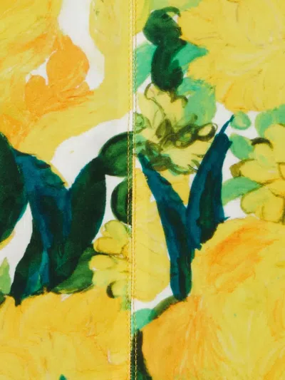 花卉印花挂脖连体泳衣