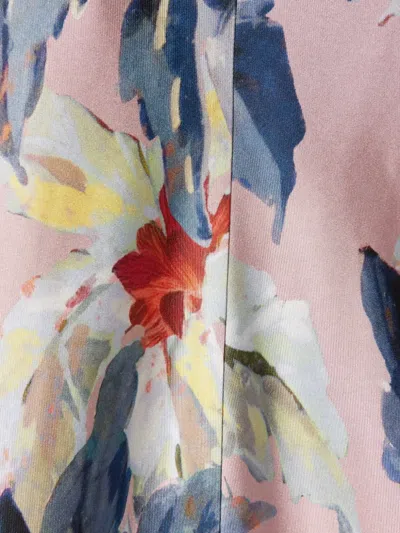La Doublej La Double J Multicolor Floral Silk Midi Skirt In Pink