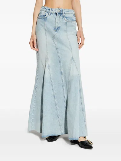 Allsaints Alma Denim Maxi Skirt In Light Indigo
