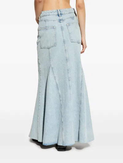 Allsaints Alma Denim Maxi Skirt In Light Indigo