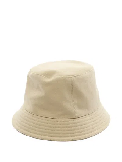 Pre-owned Hermes 2010s Calvi Seashell Bucket Hat In Neutral