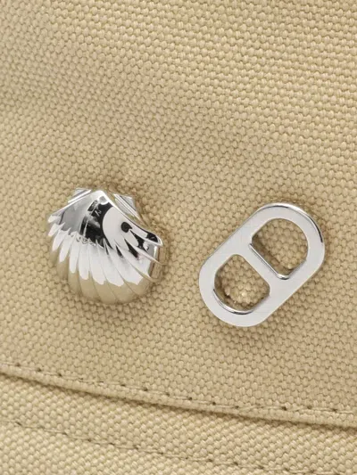 Pre-owned Hermes 2010s Calvi Seashell Bucket Hat In Neutral